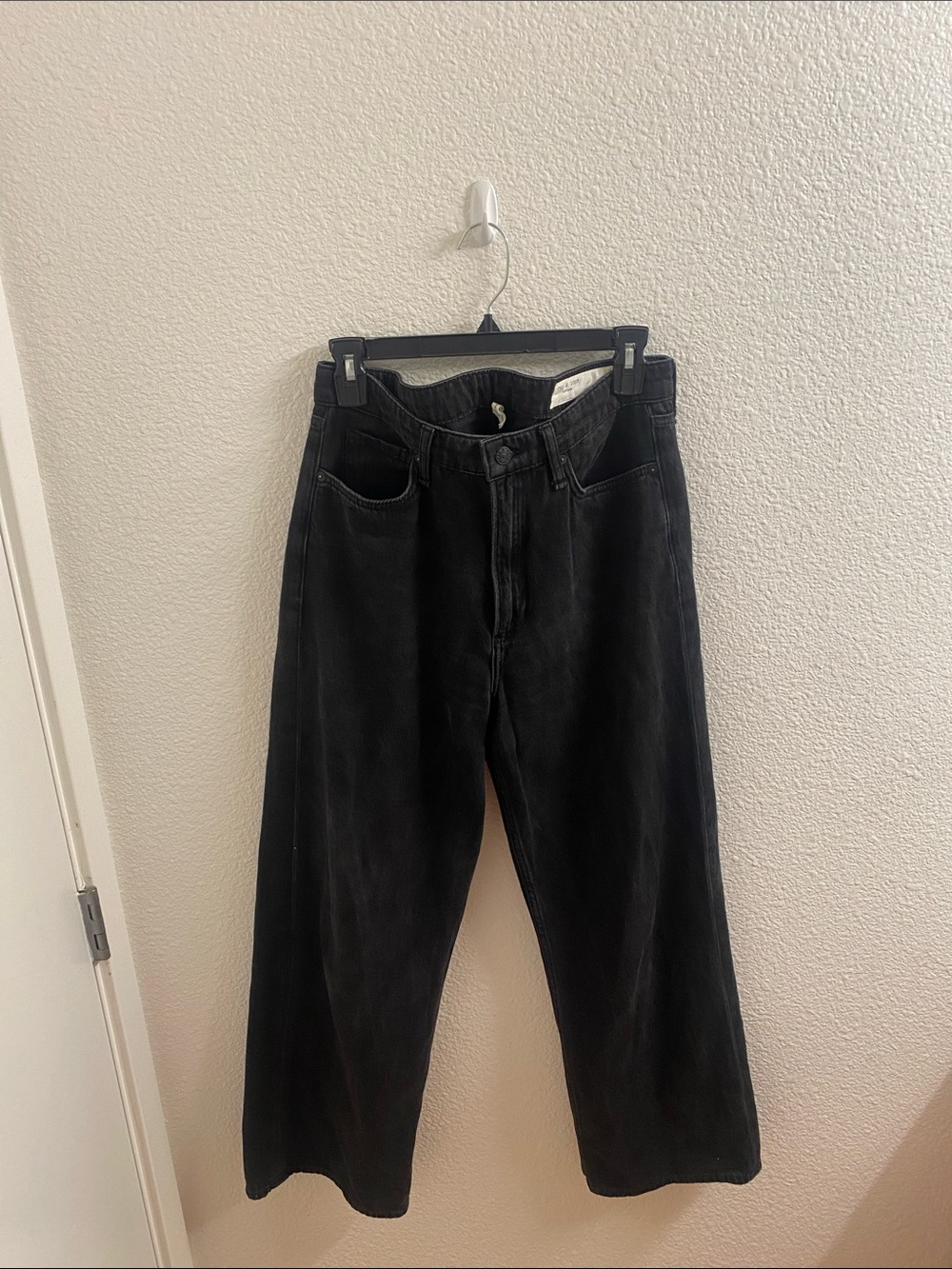 rag & bone charcoal black high-rise jeans-Logan Style